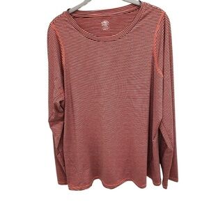Athletic Works Women’s Long Sleeve Pullover Striped Shirt Size 2X